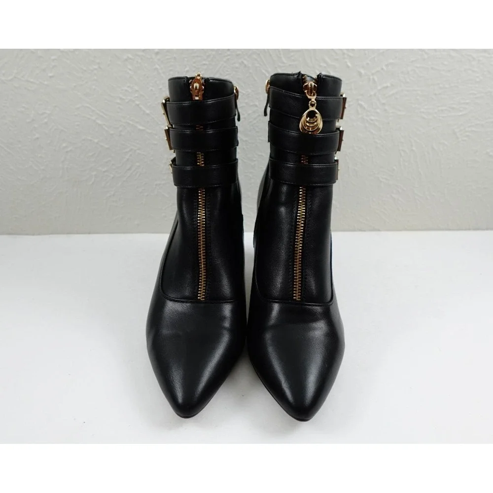 Women's IDIFU Black Buckle Strap Ankle‎ Boots Size 11